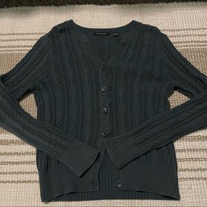 Sz M 100% cotton fitted sleeve cardigan/shirt